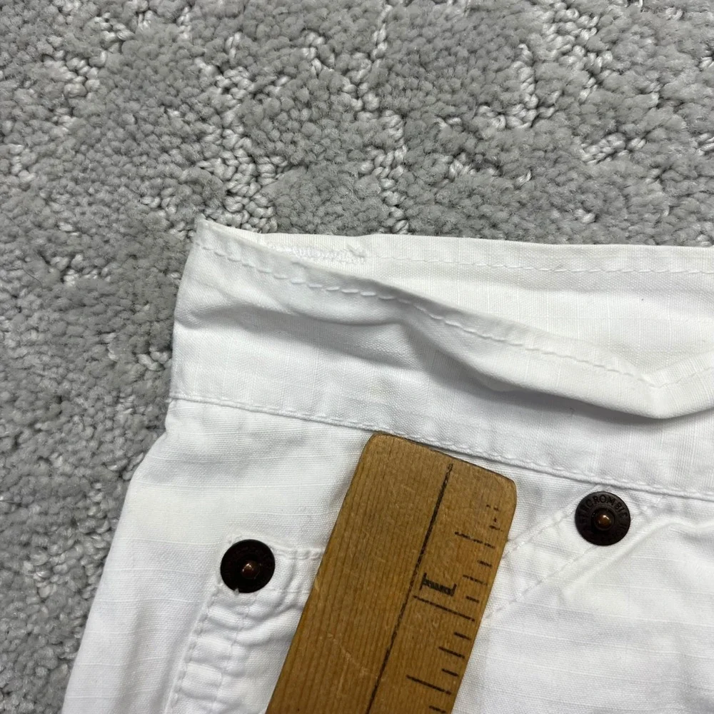 Abercrombie & Fitch Mini Skirt Womens 2 White Cotton Button Snap Front Micro Y2K